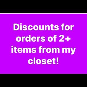 Order 2 or more items get a discount due to shipping costs!!